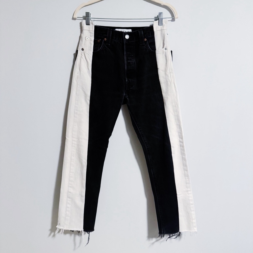 EB Denim - Black and White Two Tone Denim High Waisted Jeans